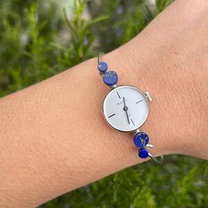 Bulova Watch | 14K Gold Watch | Lapis Lazuli Watch